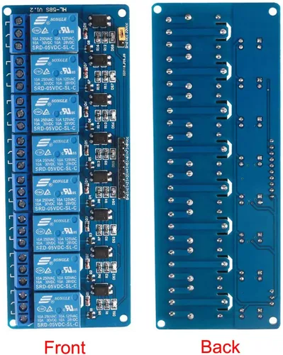Vista 9 de Tablero de control del módulo de relé de 8 canales DC 5V DC 230V con optoacoplador para UNO R3 MEGA 2560 1280 DSP ARM PIC AVR TTL Logic STM32