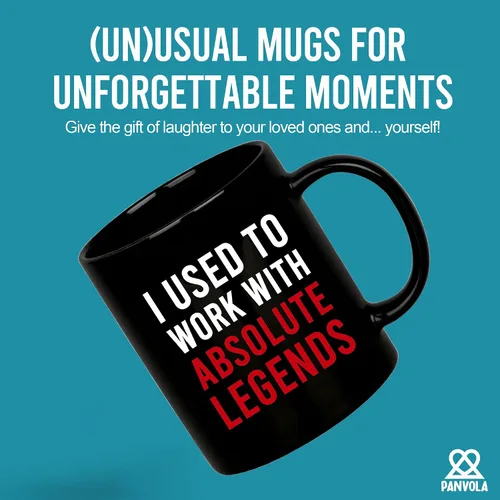 Vista 2 de Panvola Taza de café de cerámica con texto en inglés "I Used To Work With Absolute Legend Coworker Gifts Retirement New Job Goodbye Retired Negro