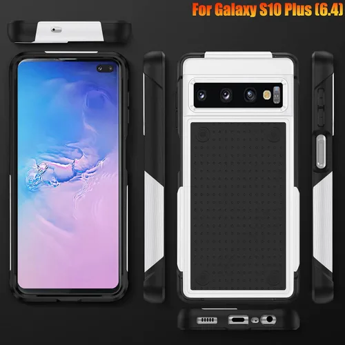 Vista 8 de Funda resistente para Samsung Galaxy S10 Plus/S10+ de 6.4 pulgadas, 4 esquinas con bolsas de aire [protección contra caídas de 12 pies], agarre