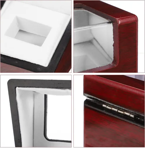 Vista 6 de BESPORTBLE Caja de exhibición del anillo del campeonato, caja de exhibición del anillo de madera, exhibición del anillo único, caja del caso