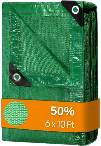 Vista 12 de BeGrit Tela de Sombra para Jardín 50% 6x6.5 pies Sombra Solar con Ojales Malla Bloqueadora de Sol para Exteriores, Plantas, Patio, Invernadero, Negro