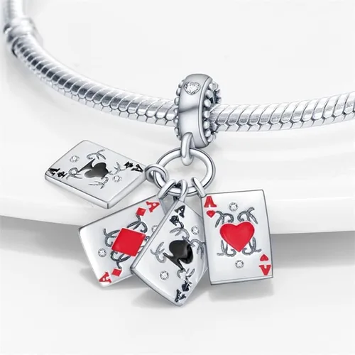 Vista 4 de CYCUFF Abalorios de plata de ley 925 adecuados para collares de dijes, pulseras, abalorios, joyería de regalo para mujeres, familiares y amigas