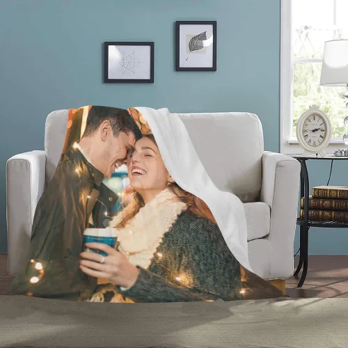 Vista 6 de HUGLAZY Manta personalizada con fotos y texto, manta de franela para parejas de adultos, regalo para cumpleaños, Día del Padre, Día de la Madre, Día