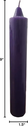 Vista 2 de Vela de pilar jumbo de 9 pulgadas (hechizo Wicca Altar Magick Spiritual Work) (morado)