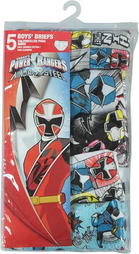 Vista 3 de Power Rangers Boys' Tienda Exclusive 100% Combed Cotton 5-Pack Brief in Sizes 4, 6 and 8