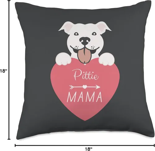Vista 4 de jovy fits Pittie Mama Regalos para Pitbull, almohada Pit Bull Mom, 18 x 18 pulgadas, multicolor