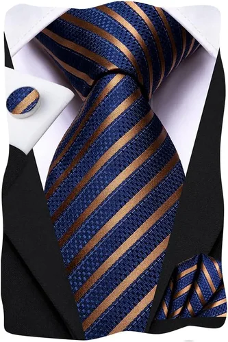 Vista 152 de Dubulle Corbata tejida de cachemira para hombre y gemelos de pañuelo para hombre, conjunto de gemelos para boda formal y negocios