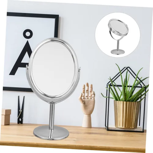 Vista 9 de Espejo de maquillaje de doble cara, luces de aumento, pequeño espejo de escritorio para tocador de mesa y baño