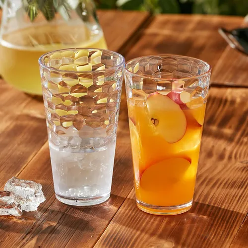 Vista 4 de Amazing Abby - Iceberg - Vasos de plástico de 24 onzas (juego de 8), vasos de plástico para beber, bolas altas totalmente transparentes, vasos