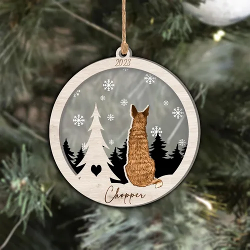 Vista 312 de Nazenti Adorno de Navidad conmemorativo personalizado, regalo personalizado de recuerdo de perro, condolencias por pérdida de mascotas, sabueso