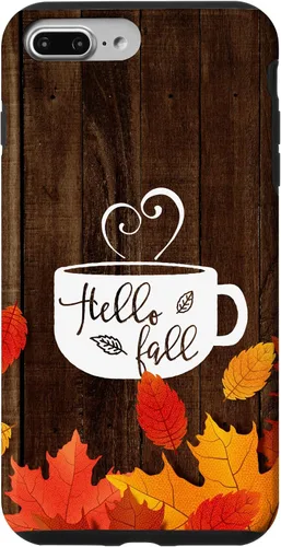 Vista 12 de Hello Fall - Taza de café para iPhone 16, diseño de hojas de otoño