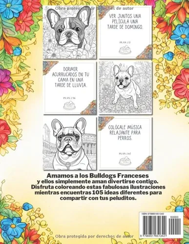 Vista 2 de French Bulldogs Stress Relief Spanish Edition 105 Ideas Para Hacer Feliz A Tu Frenchie Amantes de Freanch y Cachorros Bulldog Francés, Libro