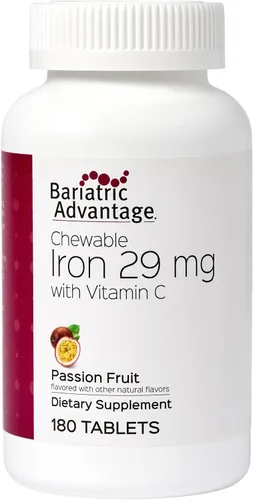 Vista 8 de Bariatric Advantage Hierro masticable de 29 mg - para pacientes de cirugía bariátrica - Hierro con vitamina C - Sin sabor a hierro - Suplemento