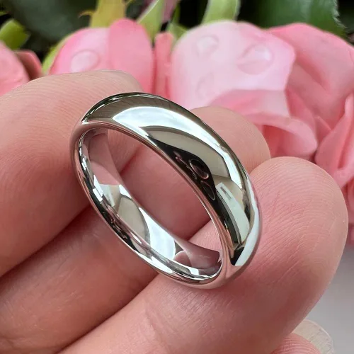 Vista 3 de Anillos de tungsteno blanco de 0.118 in, 0.157 in, 0.197 in, 0.236 in, 0.276 in, 0.315 in, 0.394 in, para hombres y mujeres, alianzas de compromiso