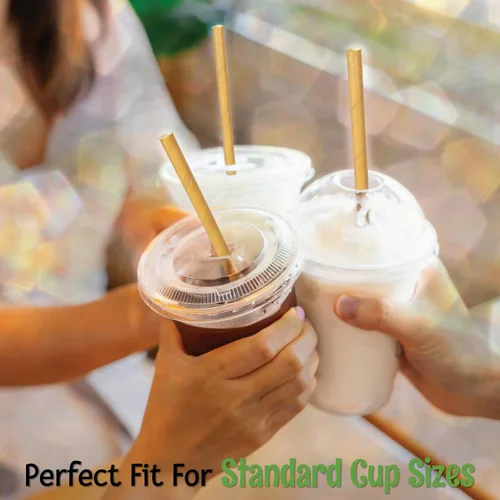 Vista 5 de Friendly Straw Paquete de 300 pajitas de papel kraft biodegradables, pajitas de papel para beber de 7.75 x 0.25 pulgadas, pajitas de papel marrón a
