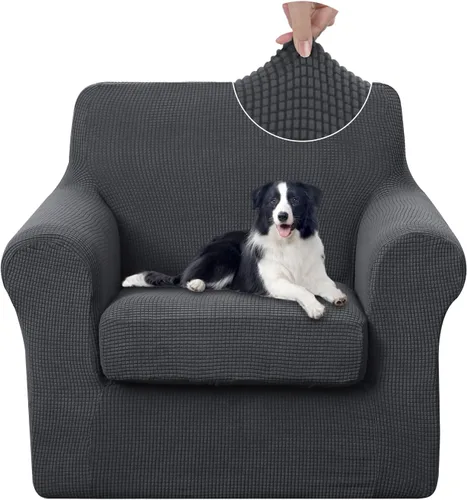 Vista 74 de U-NICE HOME Funda elástica para sofá de 3 piezas, funda de sofá lavable con cojín de asiento individual para sofá de 2 cojines, apta para mascotas