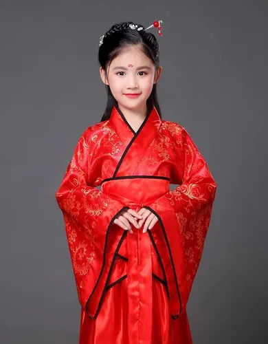 Vista 2 de Traje tradicional chino de Hanfu para niñas, vestido de fiesta antiguo, disfraz de cosplay