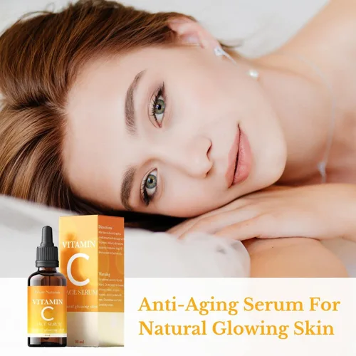 Vista 6 de Suero facial de vitamina C pura, antienvejecimiento para rostro y ojos hidratante, reduce las manchas oscuras, líneas finas, arrugas y daños