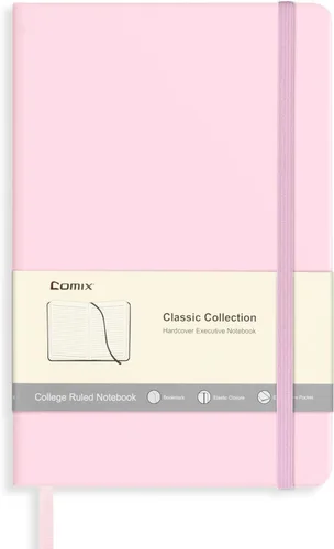 Vista 12 de Comix Cuaderno rayado para mujeres y hombres, cuadernos de diario para oficina, escuela, hogar, 240 páginas, 5.5 x 8.3 pulgadas, rayas Negro