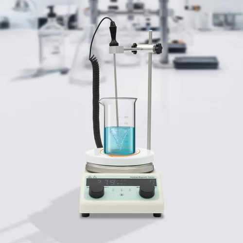 Vista 2 de Agitador eléctrico de 5L Máquina de agitación magnética de 320 W con pantalla LCD, agitadores de placa de calefacción de laboratorio digital