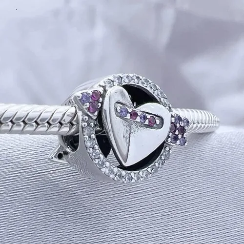 Vista 7 de Dijes de plata de ley 925 para pulseras y collares, letras familiares, colgantes de avión, cuentas de viaje, dijes de árbol familiar, regalo