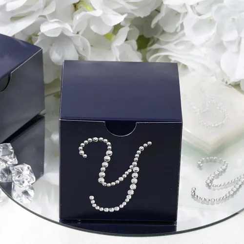 Vista 14 de Efavormart - Paquete de 12 calcomanías transparentes con monograma de diamantes de imitación de 1.5 pulgadas, calcomanías autoadhesivas para cajas