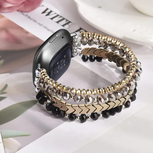 Vista 2 de MOFREE Bracelet Compatible with Fitbit Versa 3/Versa 4 Bands/Fitbit Sense/Sense 2 Bands for Women