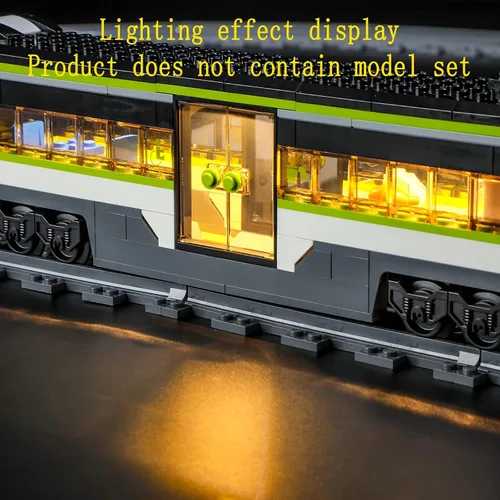 Vista 8 de GEAMENT Kit de luces LED compatible con el tren de pasajeros LEGO Express, juego de iluminación para modelo de construcción City 60337