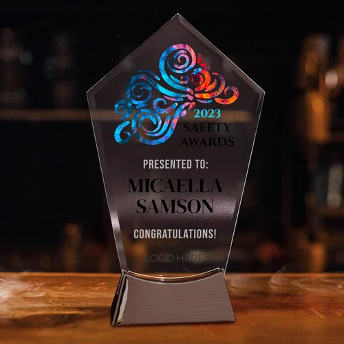 Vista 5 de Placa de vidrio personalizada de 9 1/4 pulgadas, placa personalizada como premios y trofeos, placas de vidrio para premios como jubilación