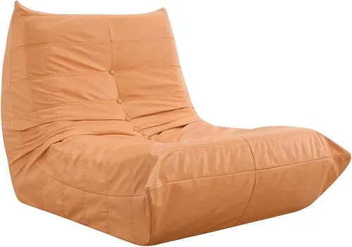 Vista 5 de Daesar Cómodo sofá perezoso de gran tamaño, moderno sillón sin brazos con respaldo retro de un solo asiento, sofá 100% relleno de esponja para sala