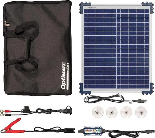 Vista 12 de Optimate Solar Duo 10 W, TM522-D1, 6 pasos 12 V/12.8 V 0.83 A resistente a la intemperie, cargador y mantenedor de ahorro de batería solar