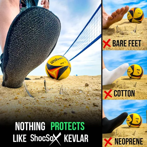 Vista 2 de ShocSox Calcetines de voleibol de playa y fútbol de arena, suela garantizada sin agujeros para una máxima protección
