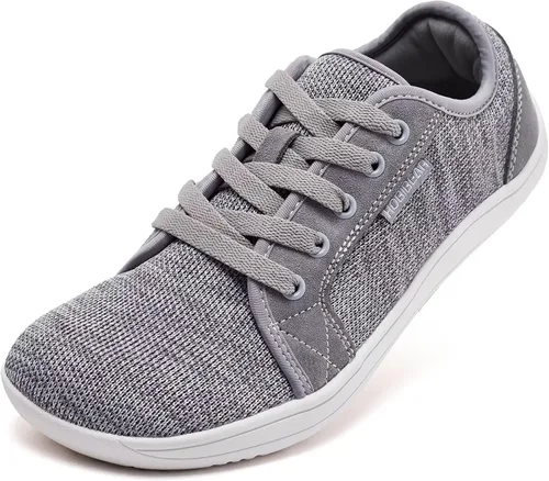 Vista 8 de HOBIBEAR - Zapatos minimalistas para mujer y hombre de suela cero, tenis de moda de horma ancha, con sensación de ir descalza Todo negro