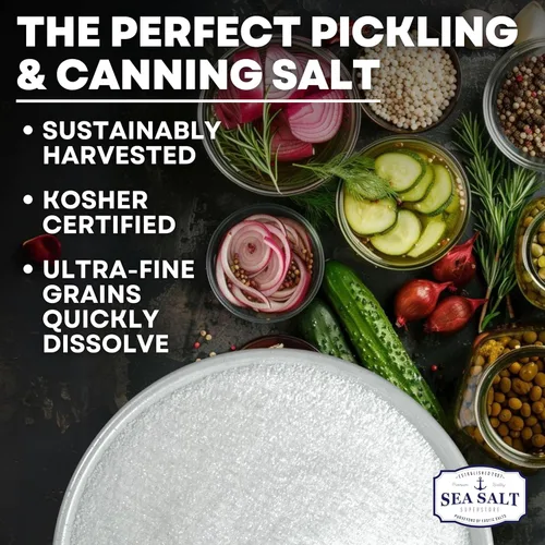 Vista 3 de Sal para Encurtidos y Enlatados, Sal para Encurtidos y Curado para Conservación Natural, Sal Kosher Fina para Salmuera, Bolsa de 30 oz, Sin Yodo