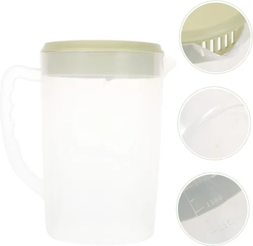 Vista 9 de BESTOYARD Jarra grande con tapa, jarra de 1 galón para servir bebidas, recipiente transparente con tapa, bebida molida espresso