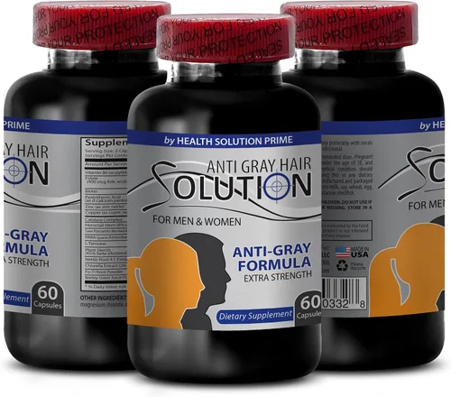 Vista 2 de Catalase Anti Gray - Solución para el cabello gris para hombres y mujeres, suplementos anti canas, vitaminas, color natural orgánico para cobertura