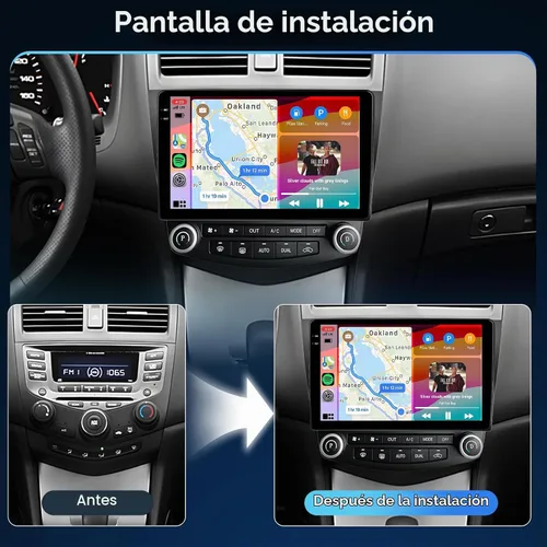 Vista 6 de [4G+64G] Radio de coche para Honda Accord 2003-2007 Android Unidad principal con Carplay Android Auto, Hodozzy 10.1 pulgadas pantalla táctil estéreo