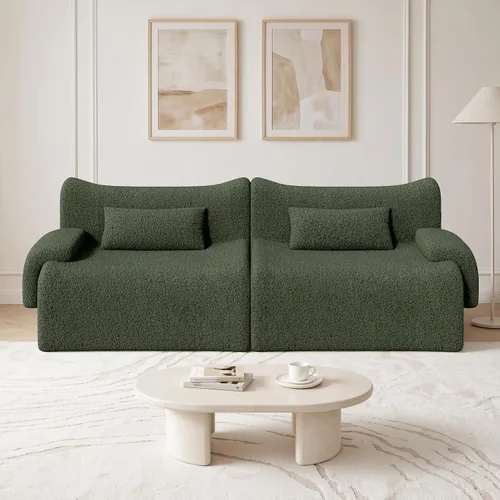 Vista 9 de Sofá modular modular de 126 pulgadas en forma de L para sala de estar, sofá modular de gran tamaño con asientos profundos, sofás modernos con Negro
