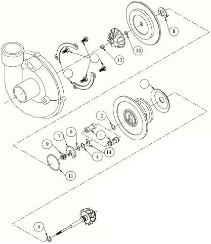 Vista 2 de Kit de reparación reconstruido de turbocompresor con juego de juntas para KKK K03 K04 K06 Turbocompresor Borg Warner