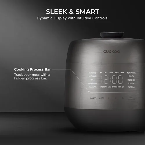 Vista 14 de CUCKOO Olla arrocera de doble presión de 6 tazas sin cocer / 12 tazas cocidas con tecnología de calentamiento por inducción, sistema de presión