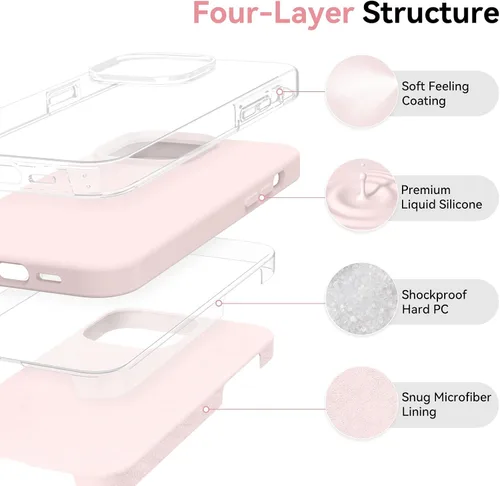 Vista 4 de BENTOBEN Funda para iPhone 14 Pro Max, silicona suave, goma de gel, forro de microfibra, parte trasera dura, a prueba de golpes, funda protectora