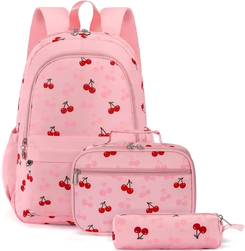 Vista 7 de Backpack for Girls, Kids Backpack Set with Lunch Box & Pencil Bag Margarita azul