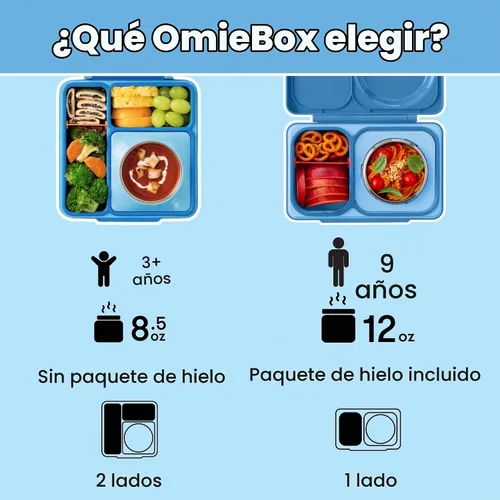 Vista 7 de Omie OmieBox - Lonchera Bento aislada a prueba de fugas con tarro de comida (cielo azul)