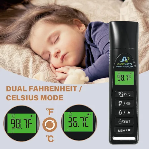 Vista 5 de Amplim 1701AE3 - Termómetro de frente, infrarrojo, digital, resistente para tomar la temperatura sin contacto, ideal para bebés, niños y adultos