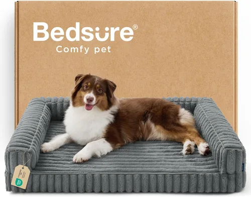 Vista 10 de Bedsure - Cama ortopédica para perros pequeños, cama impermeable de espuma viscoelástica con lados, sofá de espuma de nido de abeja para perros