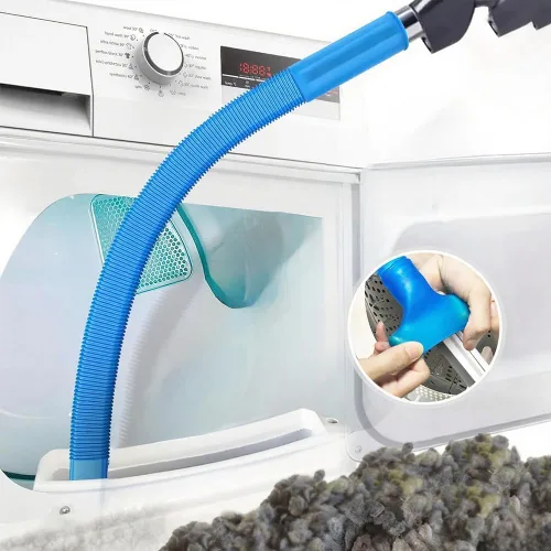 Vista 4 de Kit limpiador de ventilación de secadora: accesorio universal para manguera de vacío, se adapta a todas las aspiradoras, azul