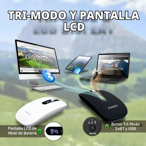 Vista 2 de Combo de mouse y almohadilla Bluetooth Negro