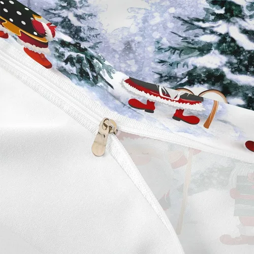 Vista 6 de Manfei Juego de funda de edredón de gnomos lindos tamaño matrimonial, funda de edredón con 2 fundas de almohada, juego de ropa de cama temática