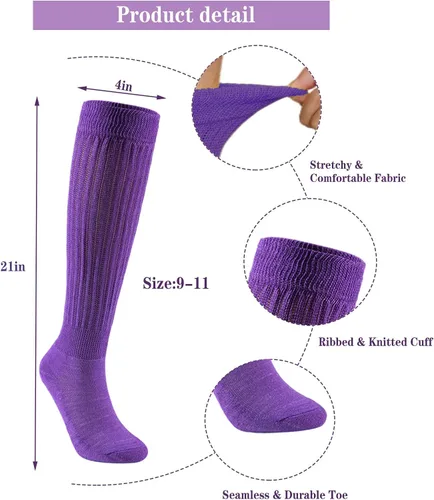 Vista 2 de Ultrafun Calcetines holgados para mujer, calcetines suaves y extra largos de punto, calcetines altos hasta la rodilla, tallas 9 a 11