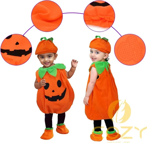 Vista 4 de EOZY Disfraz de calabaza de Halloween para bebés, niños pequeños, ropa de fiesta de cosplay